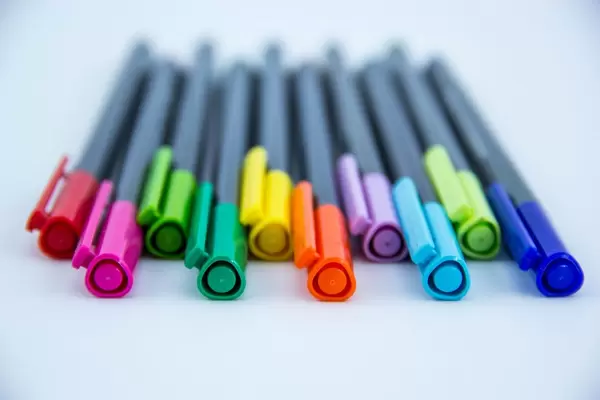 Macro of Colorful Markers