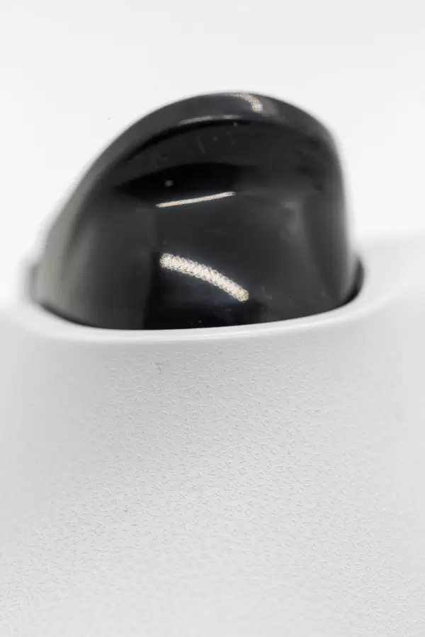 Macro photography: detail of the new black and white DualSense Wireless Controller for PlayStation 5