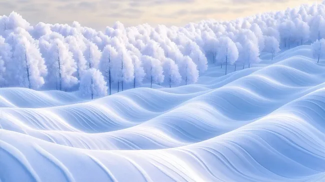 Märchenhafte Winterlandschaft mit gefrorenen Bäumen