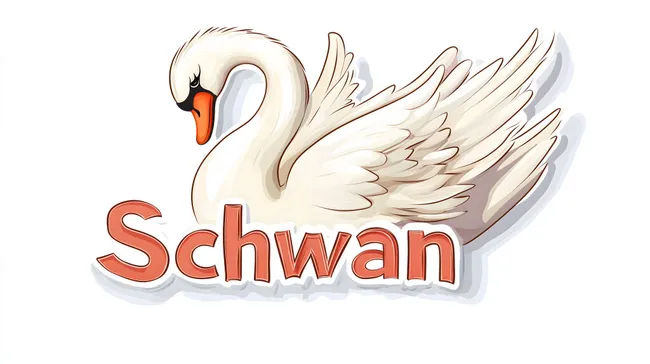 Märchenhafter Schwan mit elegantem Schriftzug