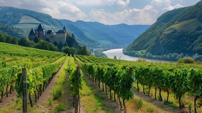 Märchenhaftes Schloss im idyllischen Rheintal