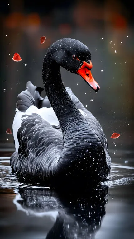 Magischer Schwan im mystischen Gewässer