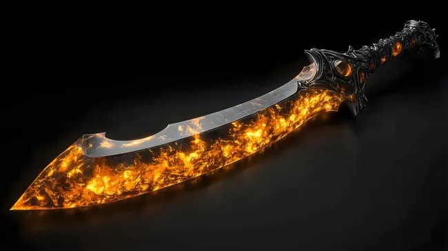 Magisches Fantasie-Schwert mit glühender Feuerschneide