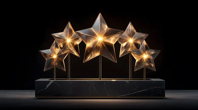 Magisches Sternendesign auf elegantem Marmorsockel
