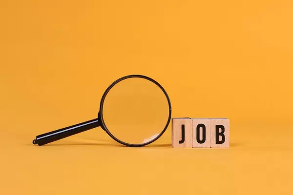 Magnifying glass with Job text