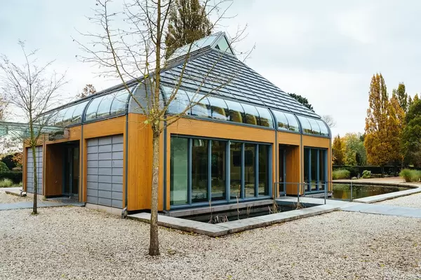 Main building of De Nieuwe Noorder cemetery complex in amsterdam