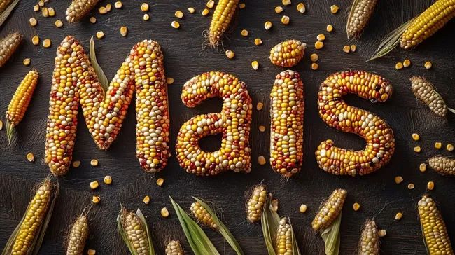 Mais-Mosaik in rustikaler Anordnung