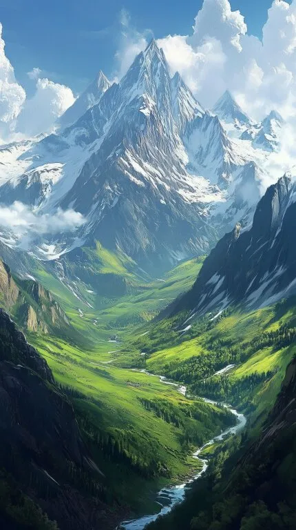 Majestätische Berge und üppige Täler der Alpen