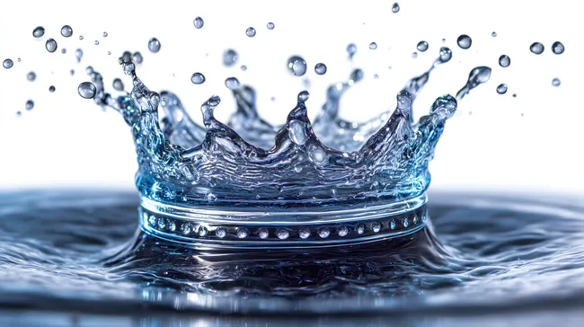 Majestätische Wasserkrone mit Glitzer-Splash