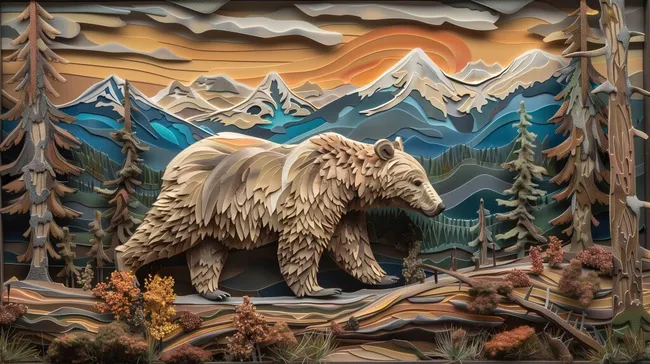 Majestätischer Bär in alpiner Landschaft