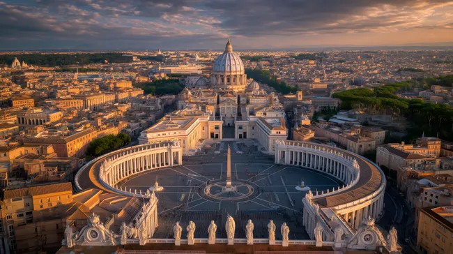 Majestätischer Blick auf den Petersdom in Rom