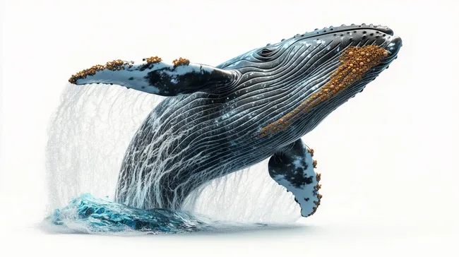 Majestätischer Buckelwal beim Springen aus dem Wasser