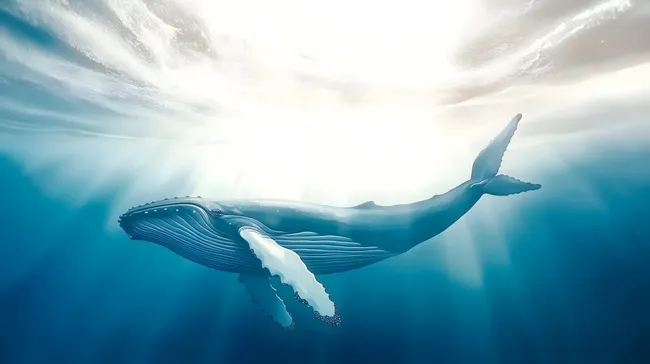 Majestätischer Buckelwal im kristallklaren Ozean