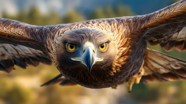 Majestätischer Steinadler im Flug mit scharfem Blick