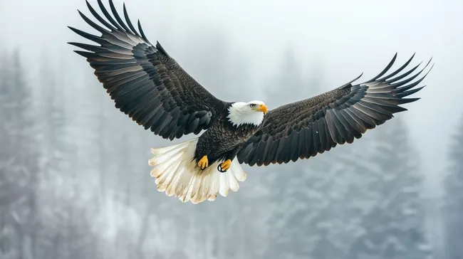 Majestätischer Weißkopfseeadler im Flug