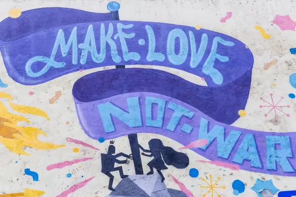 Make Love Not War Graffiti