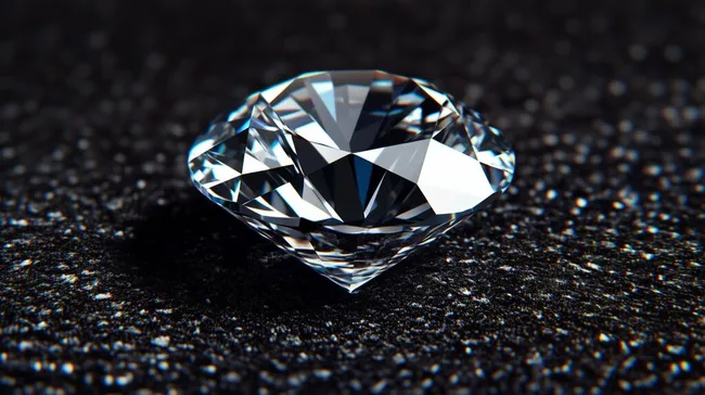 Makellos geschliffener Diamant auf schwarzem Hintergrund