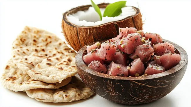 Maledivischer Mas Huni mit Thunfisch, Kokos und Fladenbrot