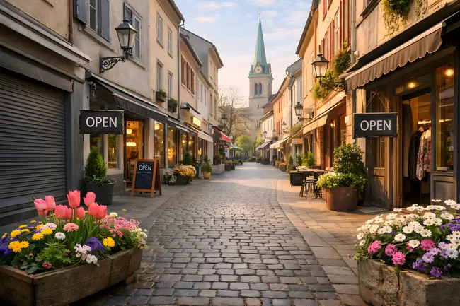 Malerische Altstadt-Gasse in Deutschland