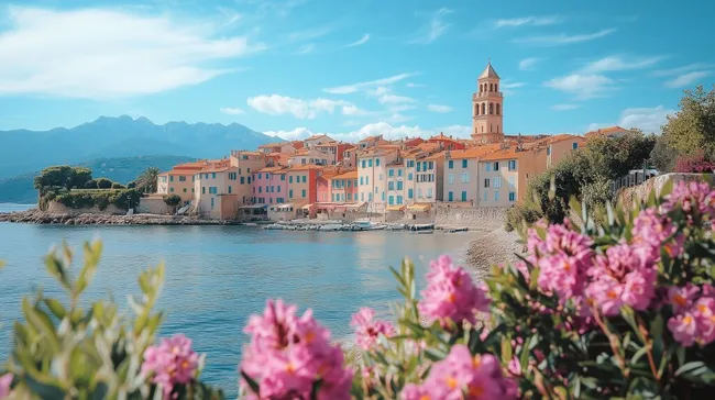 Malerische Küstenstadt an der französischen Riviera