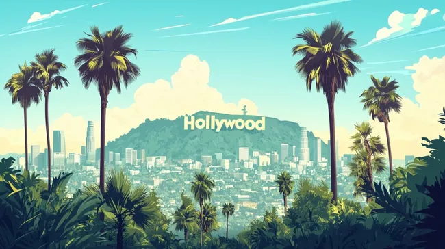 Malerische Skyline von Hollywood, Los Angeles