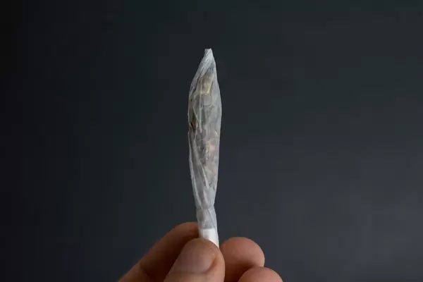 Man holding joint in his hand