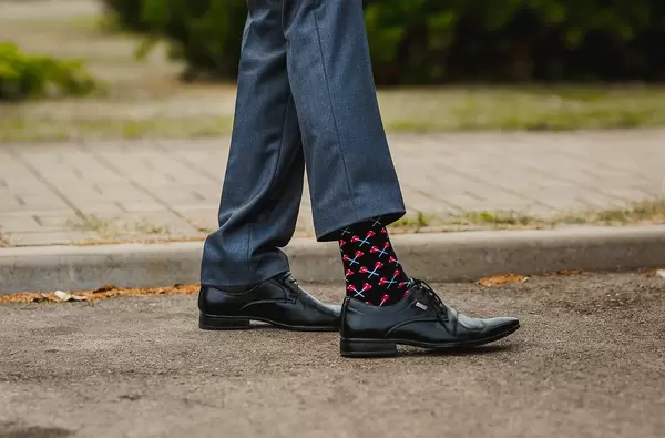 Man Legs with Trousers and Shoes Detail