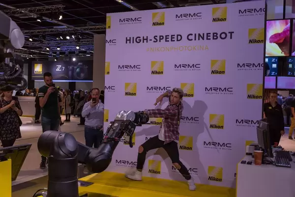 Man moving in front of the movie camera Bolt High Speed Cinebot