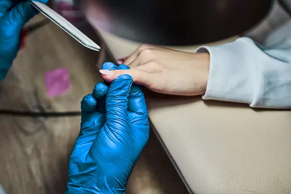 Manicure in beauty salon