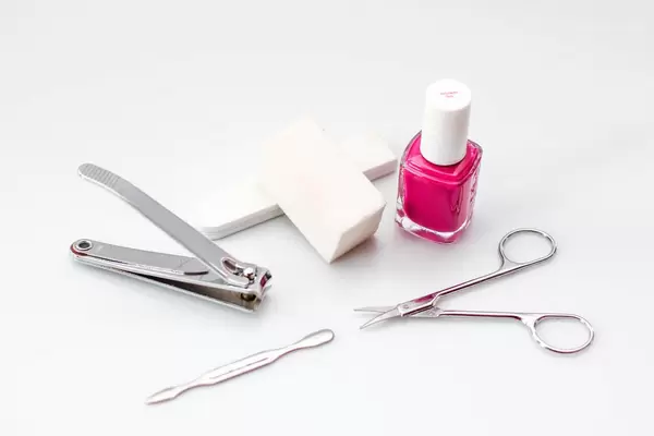 Manicure Prodcuts on a White Background