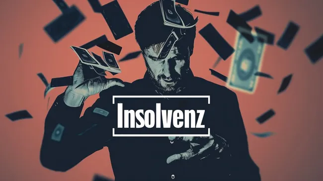 Mann mit fliegendem Geld - Symbolbild Insolvenz