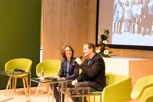 Marcell Jansen speaking at the Veganfach 2017 trade show