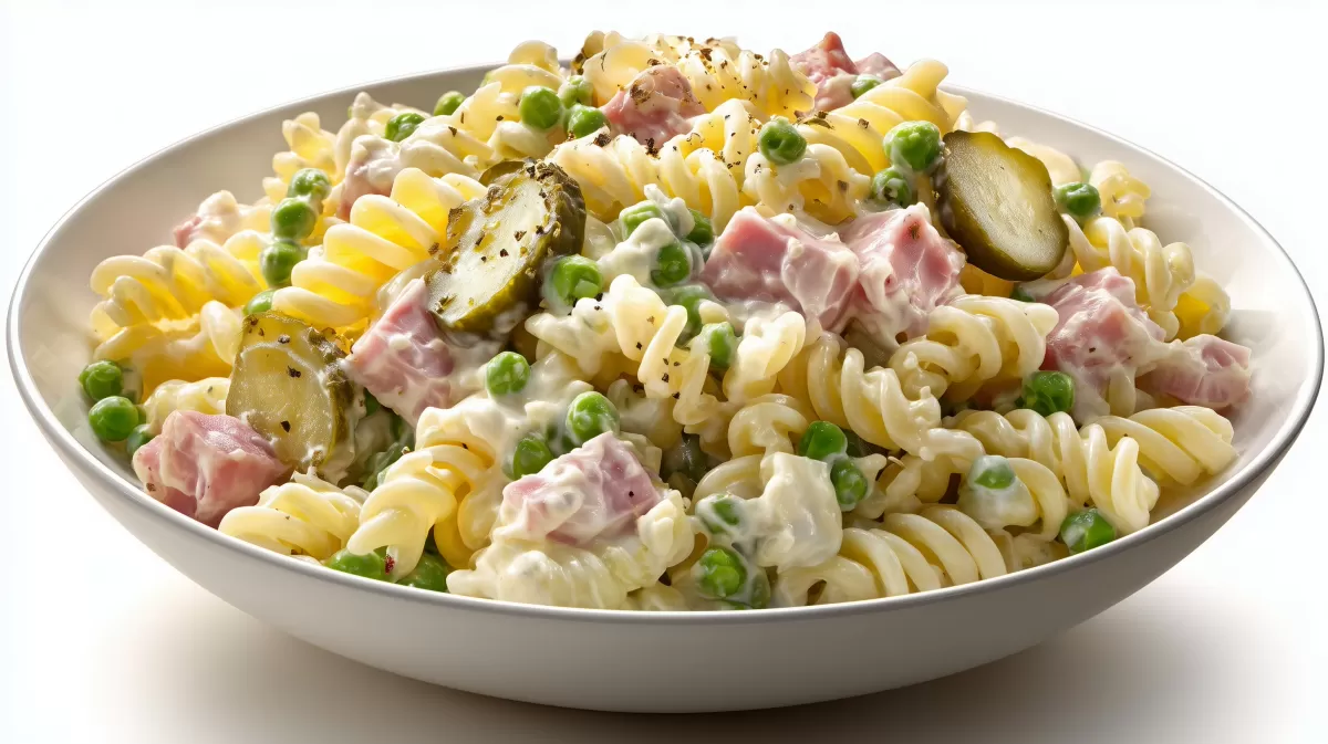 Marcos Nudelsalat mit Schinken, Erbsen und Gurken