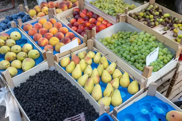 Market place with Fresh Fruits in the baskets (Flip 2019)