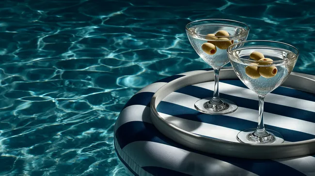 Martini-Cocktails an der Poolbar