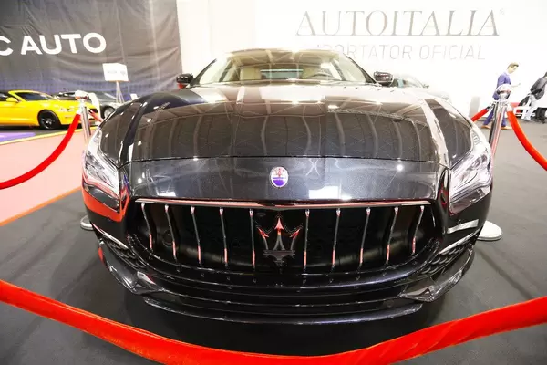 Maserati Quattroporte S Q4, front view at Bucharest Auto Show 2019 SAB