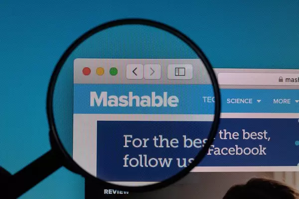 Mashable logo under magnifying glass