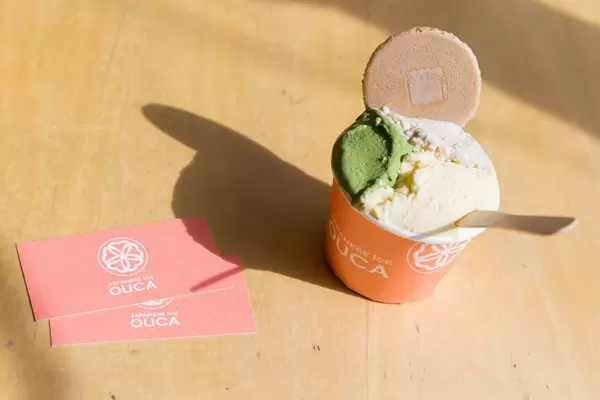 Matcha Ice Cream in the sun