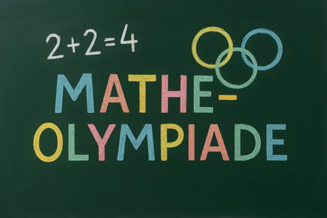 Mathe-Olympiade: Tafel mit Rechenaufgabe