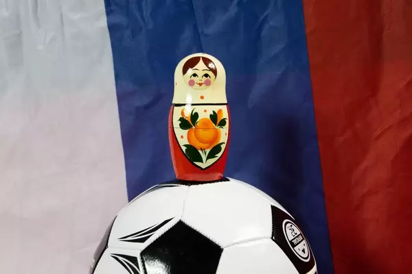 Matryoshka doll on soccer ball
