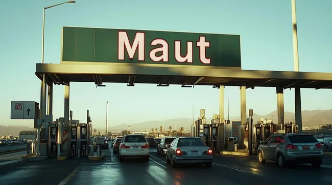 Mautstation an der Autobahn in der Wüste