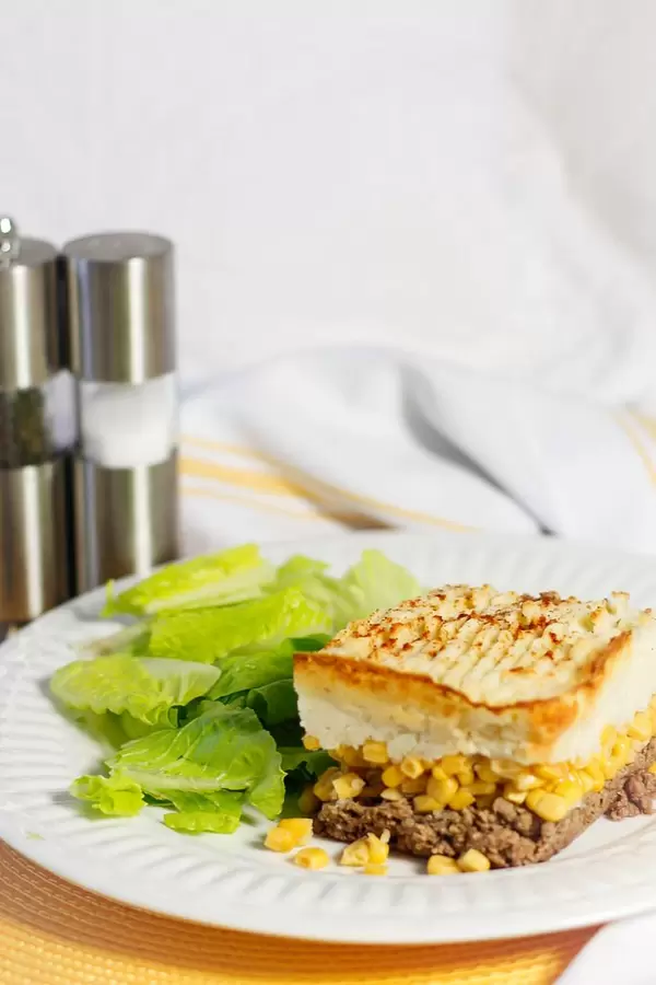 meat pie on a white plate