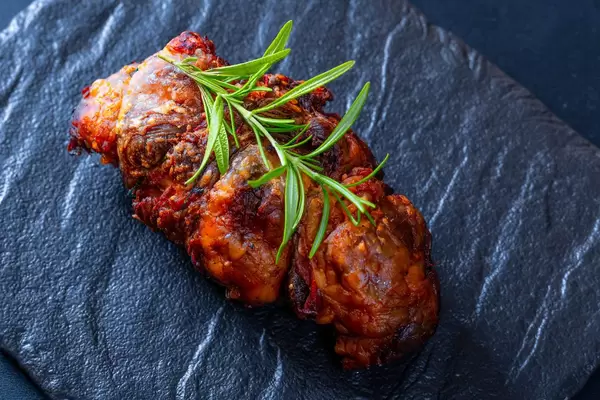 Meatloaf on table, closeup
