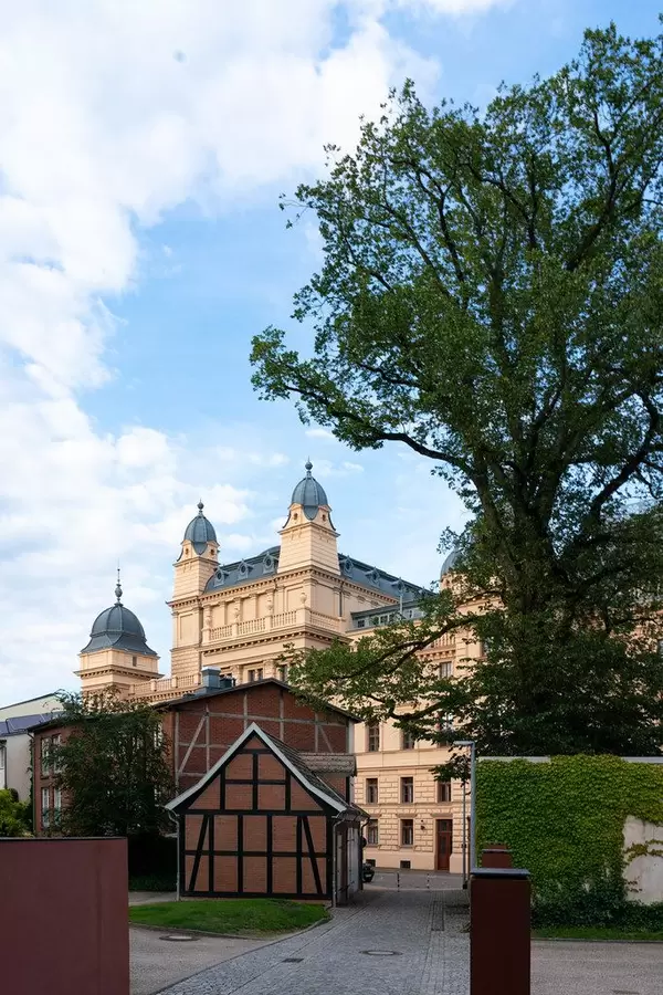 Mecklenburg State Theatre in Schwerin from backside