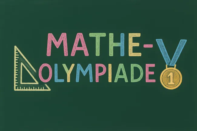 Medaille und Symbole für den Mathematik-Wettbewerb