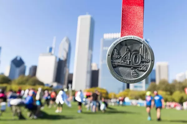 Medaille zur Feier des 40. Jubiläums des Chicago Marathons