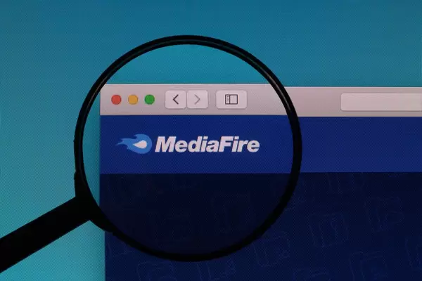 MediaFire logo under magnifying glass
