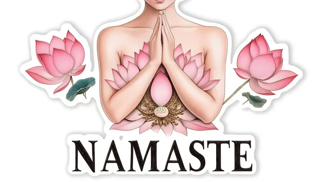 Meditationspose mit Lotusblüten - Spirituelles Stockfoto