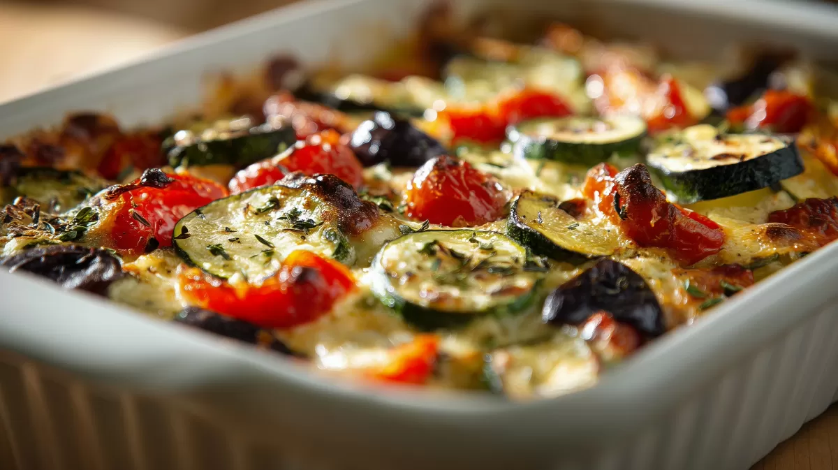 Mediterrane Gemüselasagne frisch aus dem Ofen