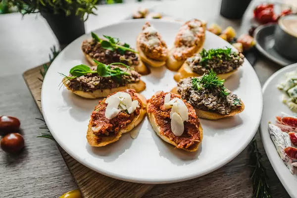 Mediterranean Antipast Asorti With Pesto And Almond